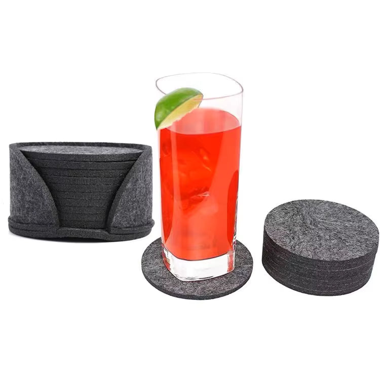 Felt coasters stacked