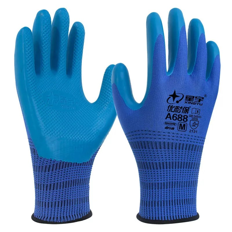 Garden gloves in use
