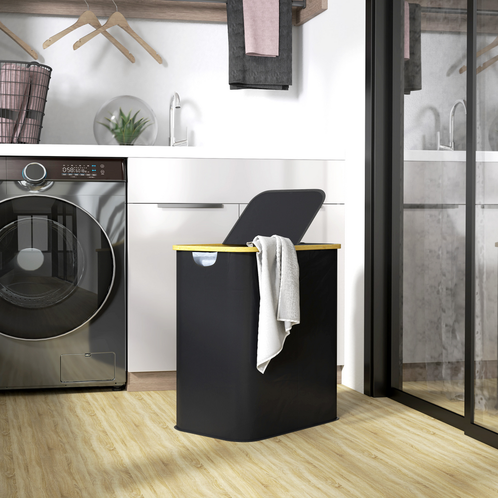 Laundry hamper folded