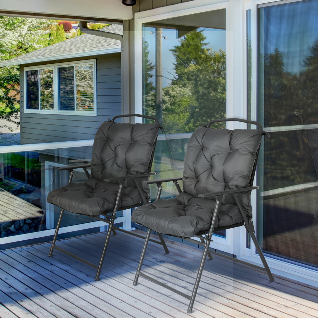 Garden chair cushions on chairs