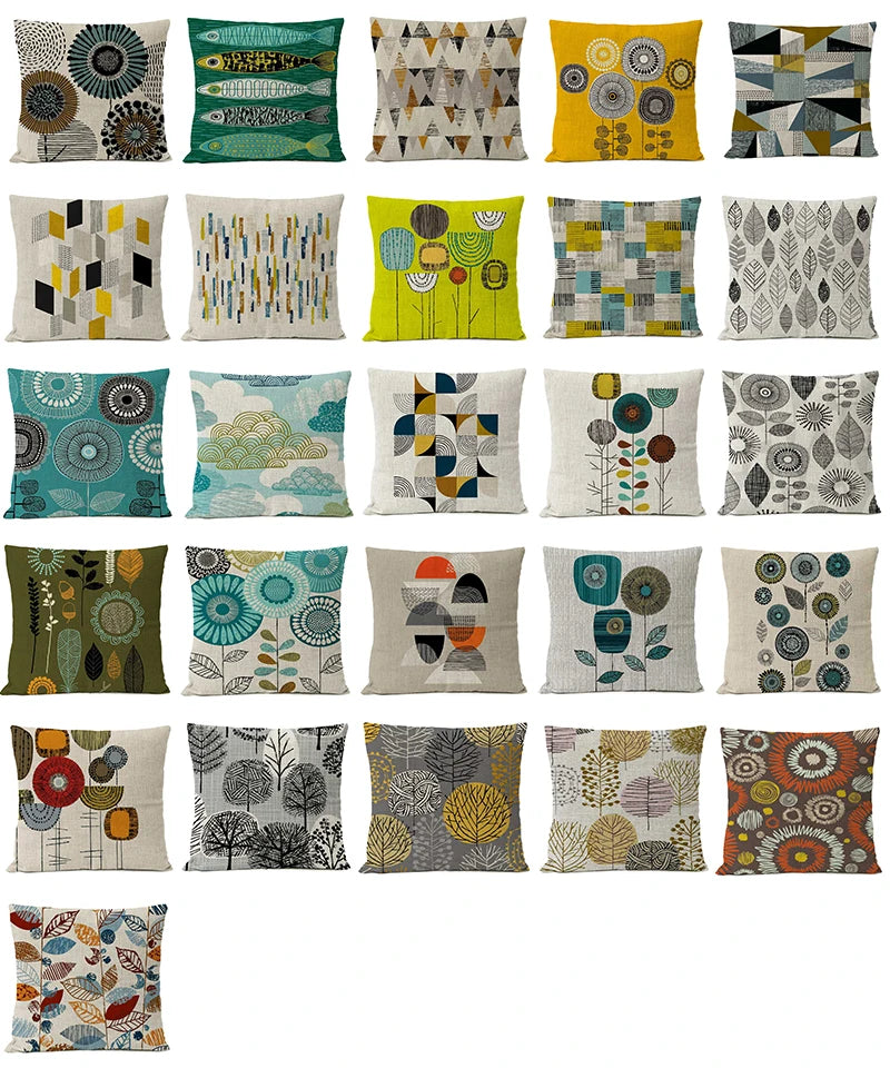 Floral cushion on sofa