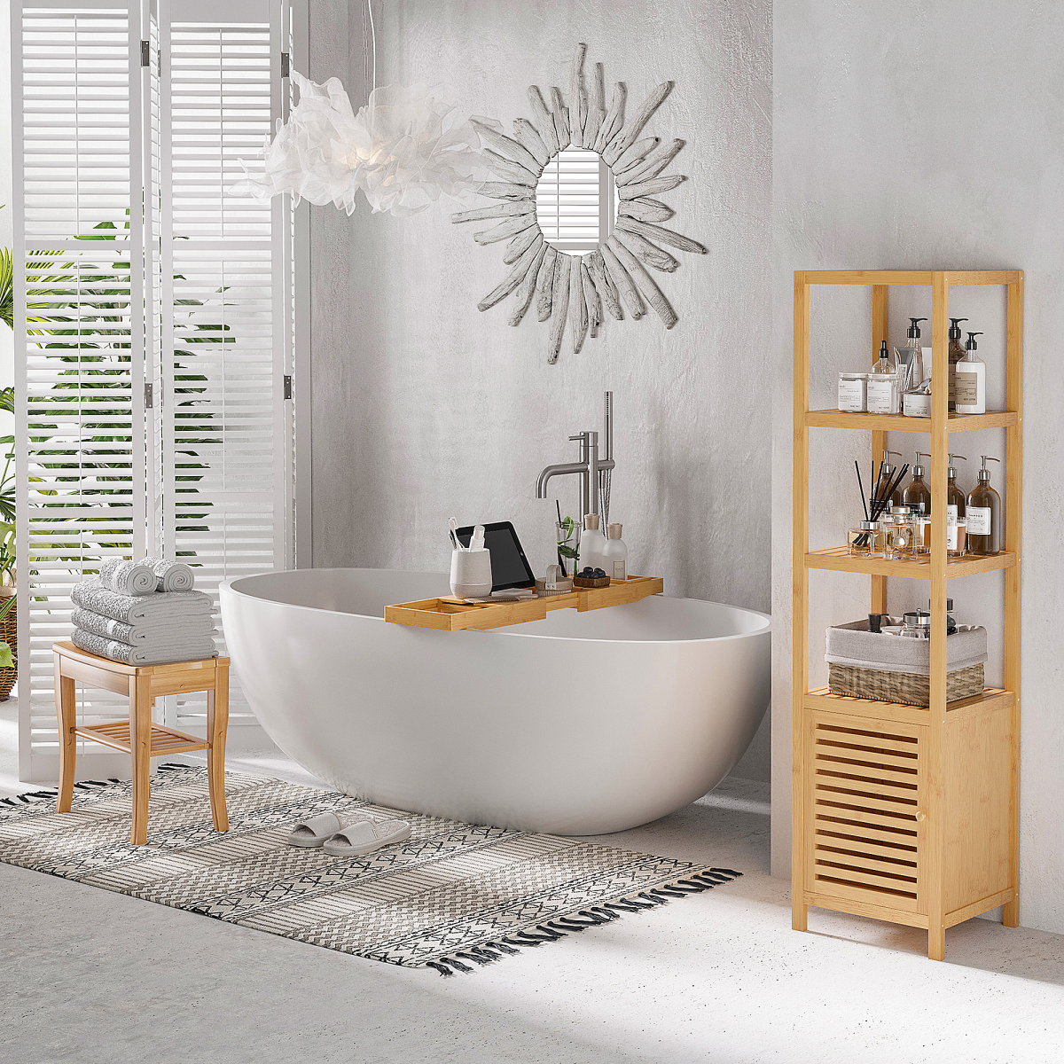 Bathtub caddy in use