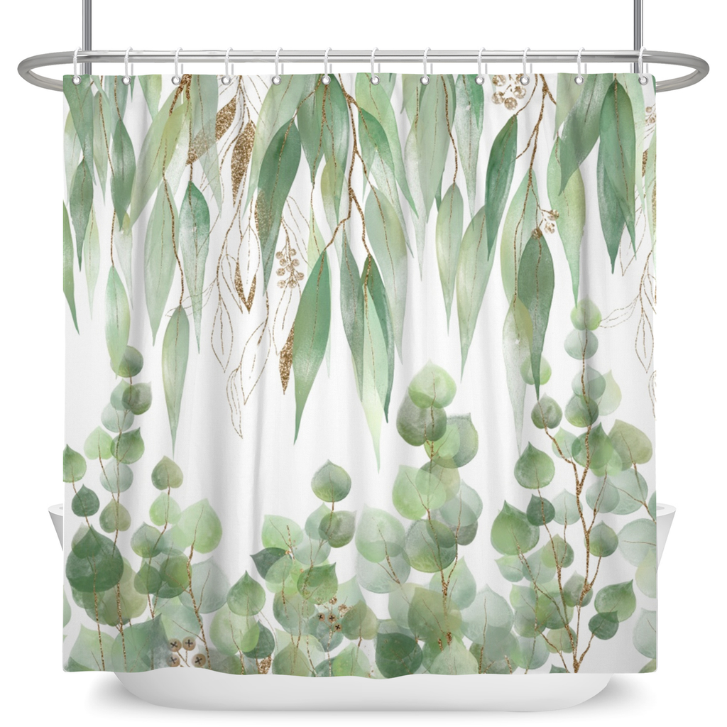 Tropical Greenery Leaf Shower Curtain