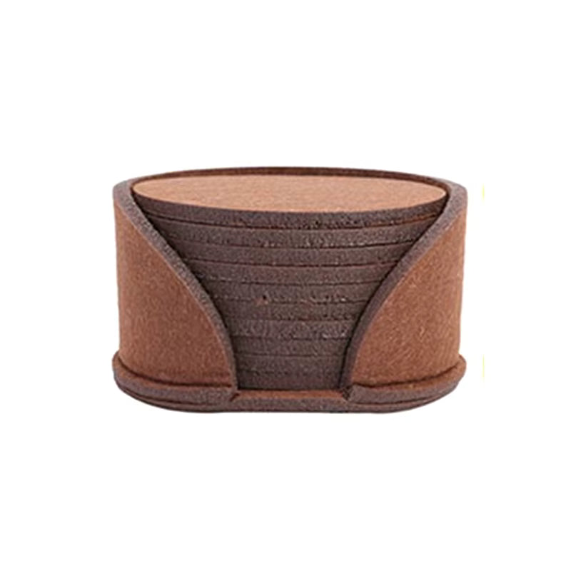 Round Felt Coaster Set – Heat Resistant, 10 Piece