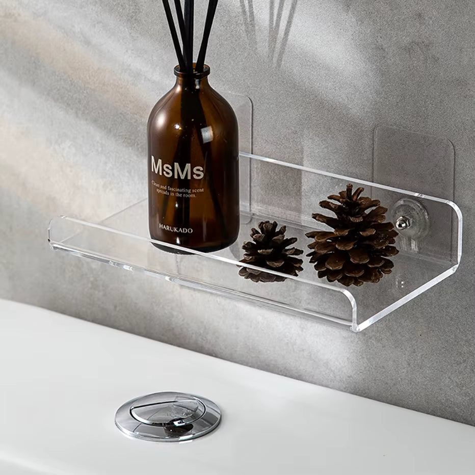 Clear Acrylic Floating Shelf – Self Adhesive Invisible Shelf