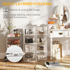 HOMCOM 8pcs Stackable Clear Plastic Shoe Storage Box