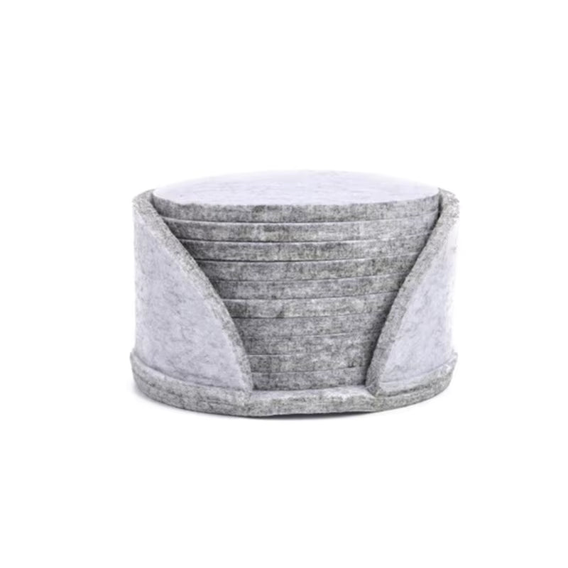 Round Felt Coaster Set – Heat Resistant, 10 Piece