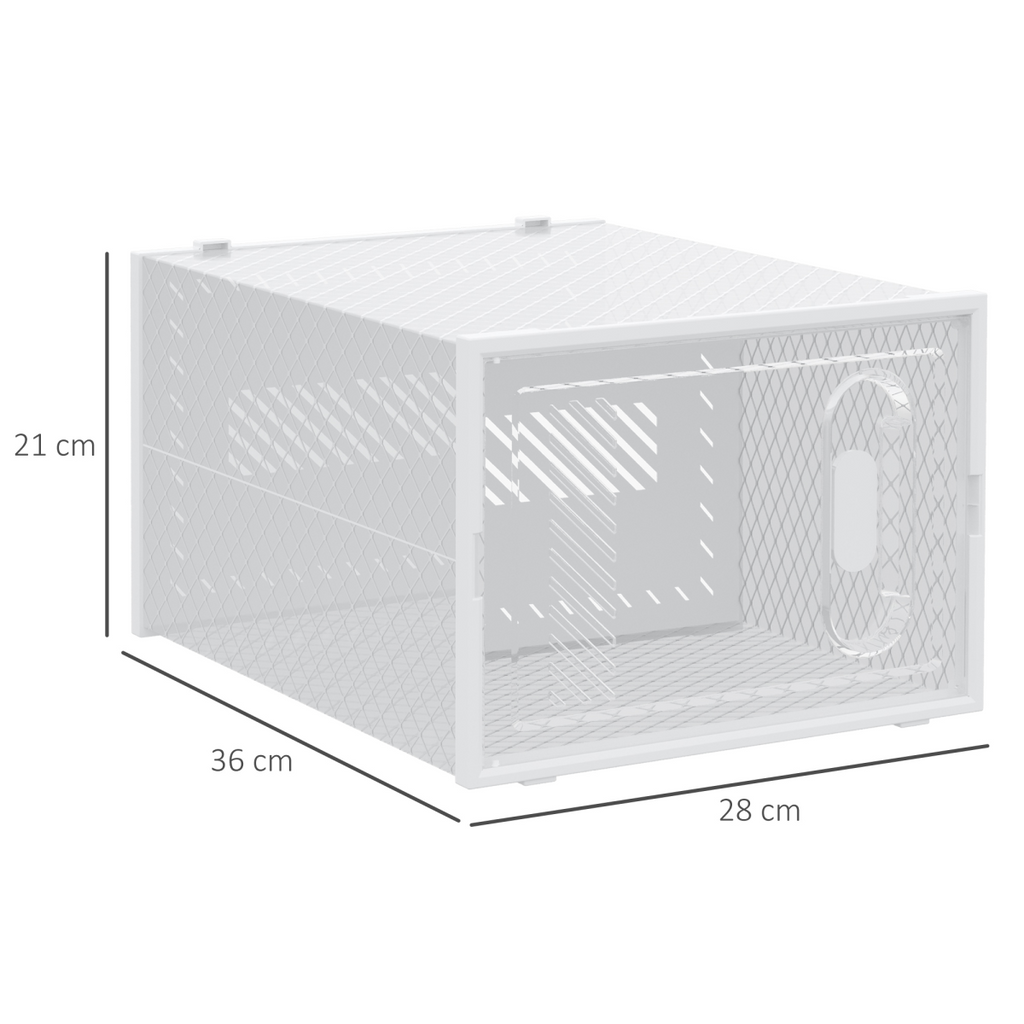 HOMCOM 8pcs Stackable Clear Plastic Shoe Storage Box