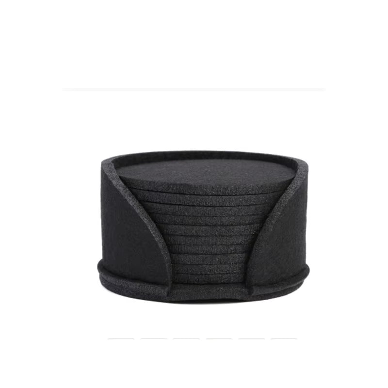 Round Felt Coaster Set – Heat Resistant, 10 Piece