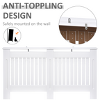 HOMCOM Radiator Cover Painted Slatted MDF Cabinet Lined Grill 152x19x81cm