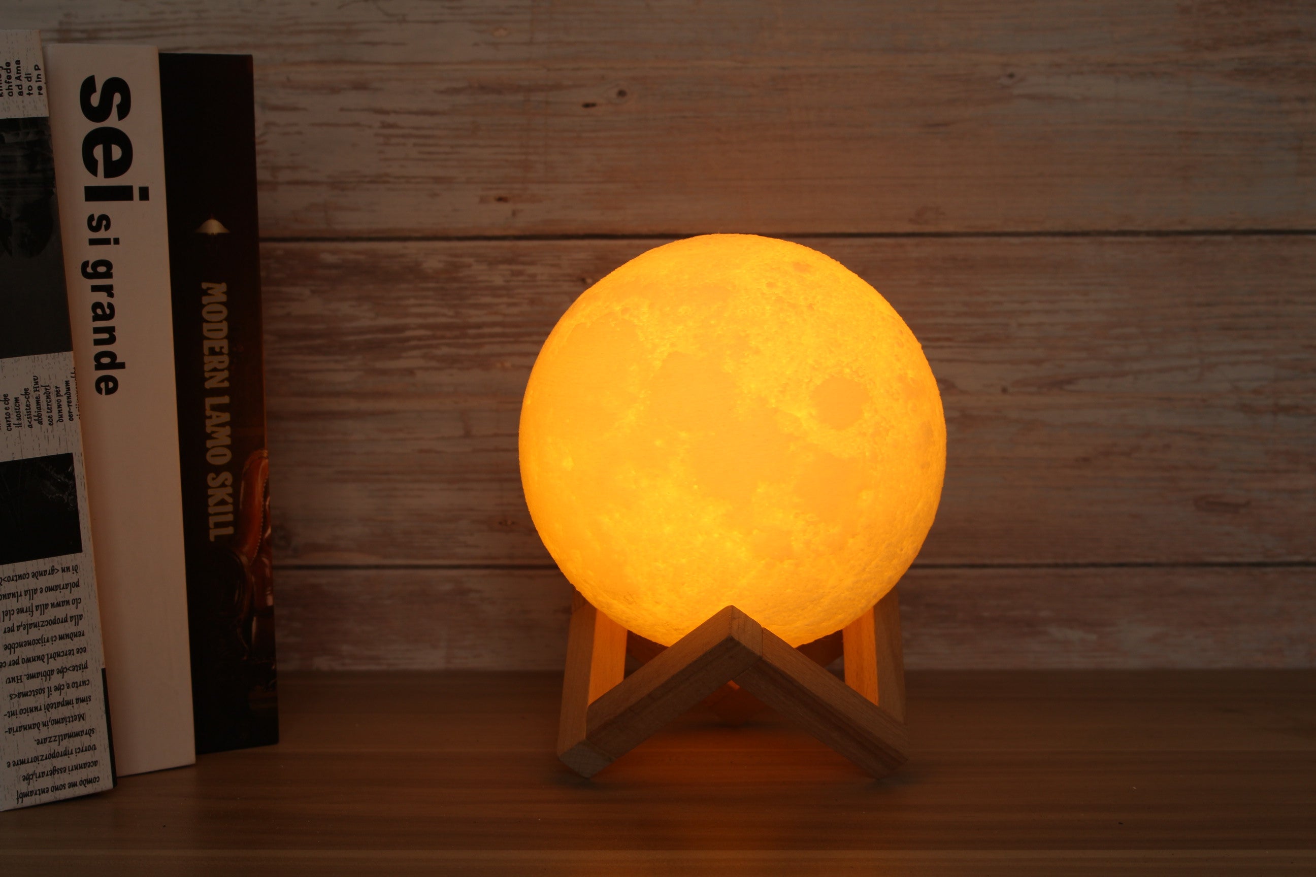 Moon Lamp with stand glowing