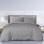 Sateen Stripe Grey Duvet Set