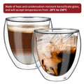 Vinsani Double Wall Glasses Cava with hot and iced coffee
