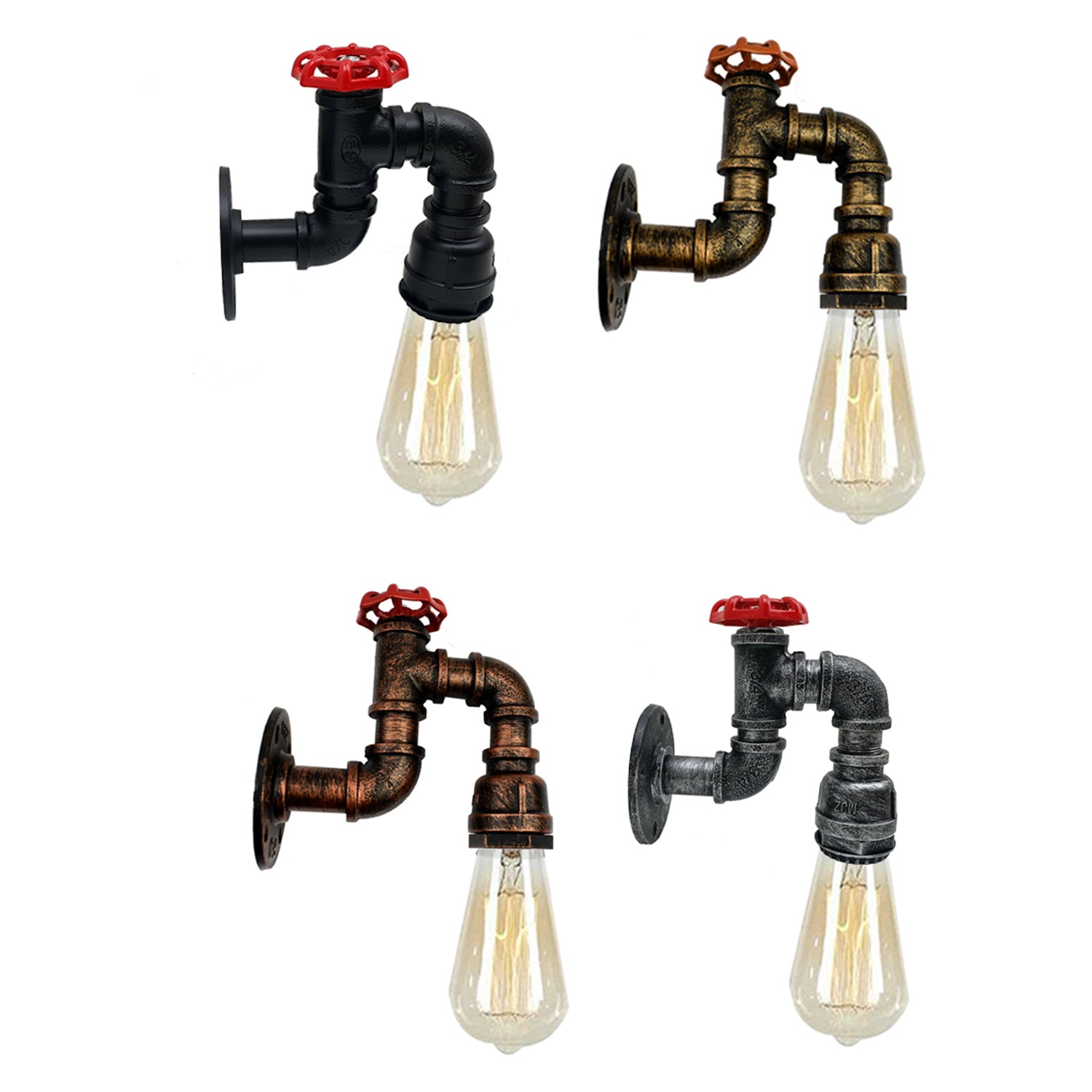 Vintage Industrial Water Pipe Wall Lamp