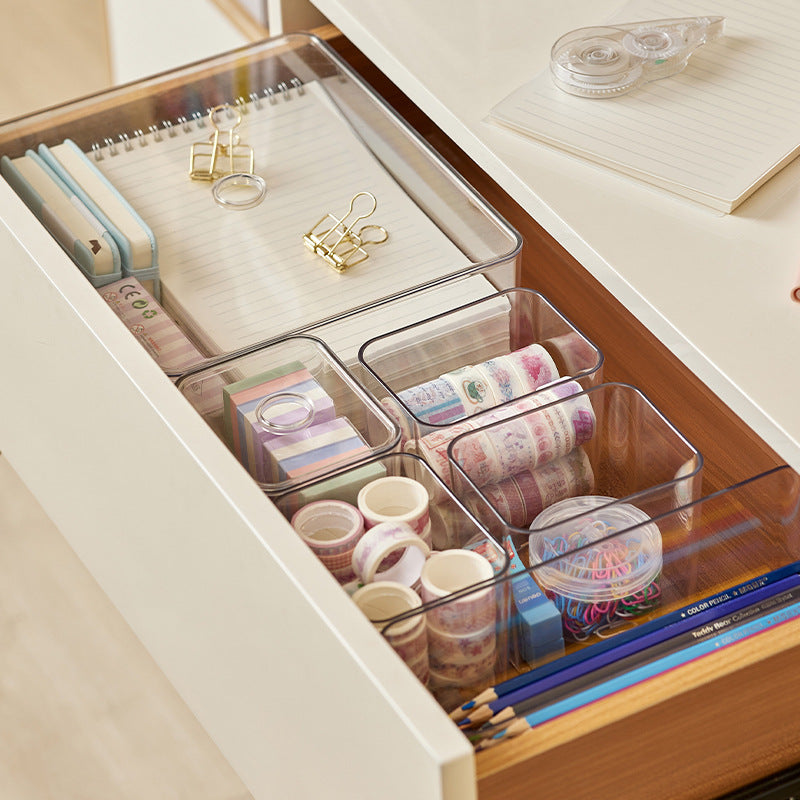 Makeup organizer box with lid
