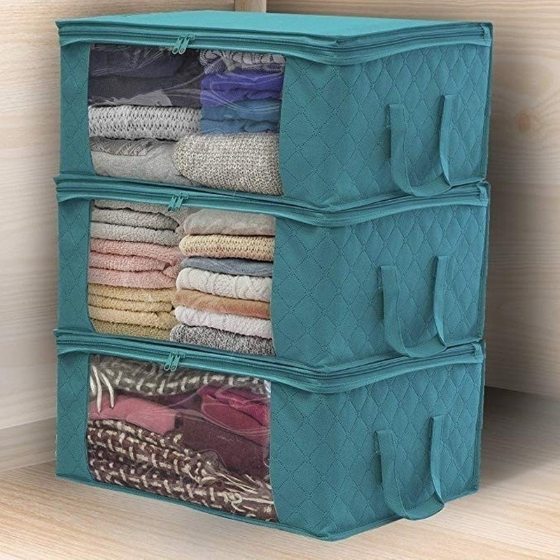 Fabric storage box folded