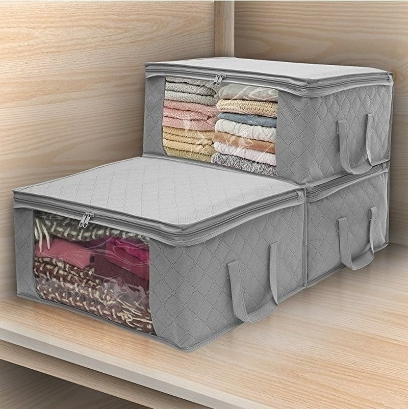 Folding Fabric Storage Box – Quilt & Clothing Organiser
