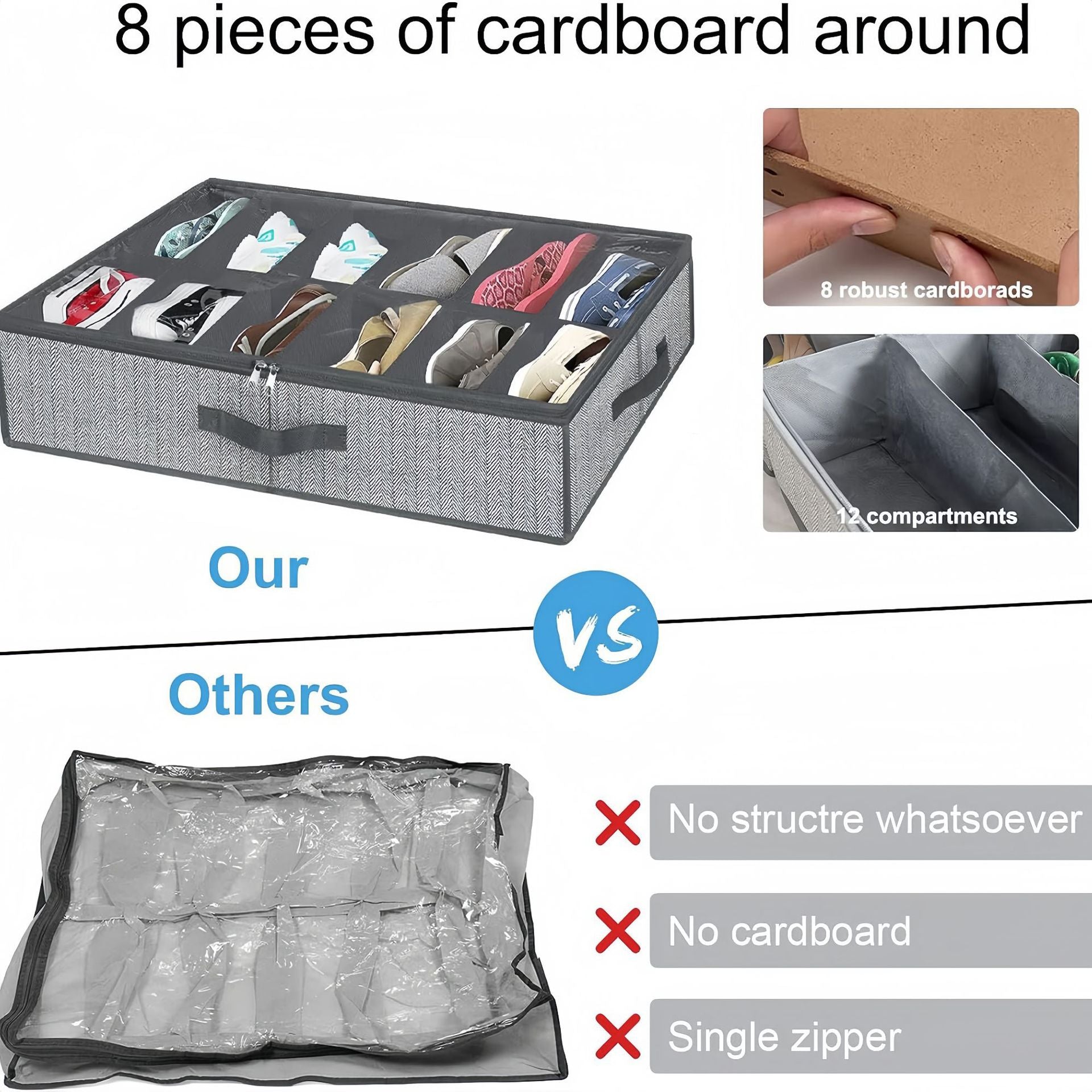 Under Bed Shoe Storage compartments