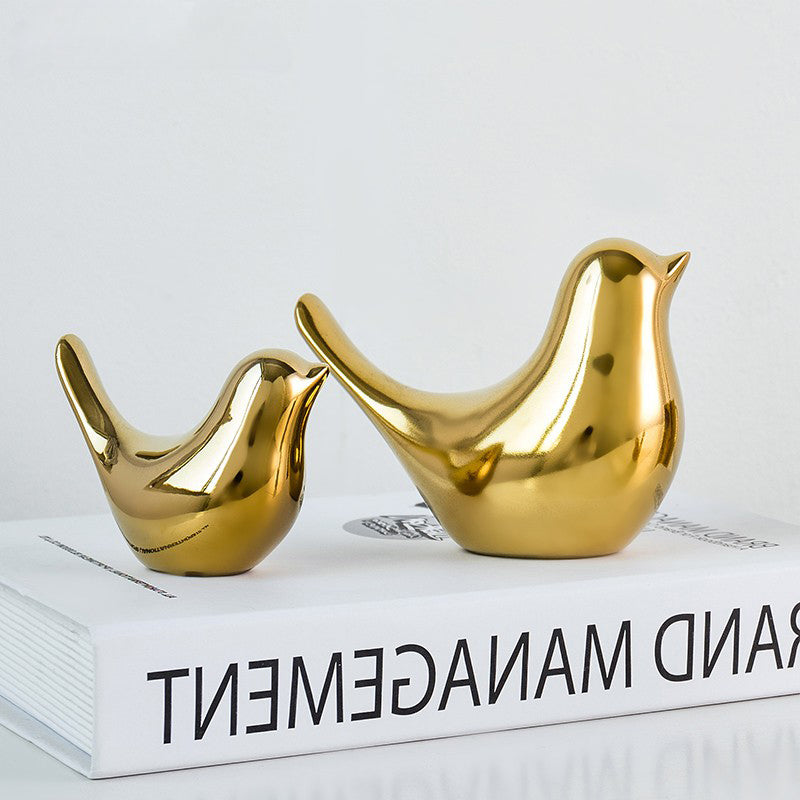 Ceramic bird figurine detail