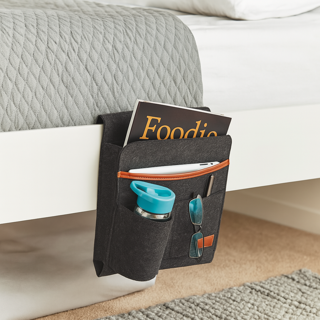 Bed pocket organiser detail
