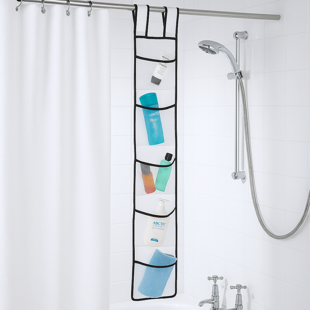 7 Pocket Hanging Mesh Shower Caddy