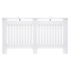 HOMCOM Radiator Cover Painted Slatted MDF Cabinet Lined Grill 152x19x81cm