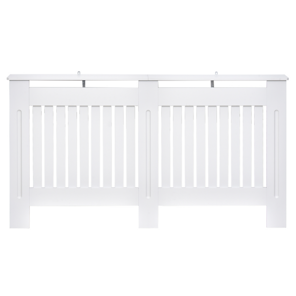 HOMCOM Radiator Cover Painted Slatted MDF Cabinet Lined Grill 152x19x81cm