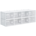 HOMCOM Stackable Clear Plastic Shoe Storage Box