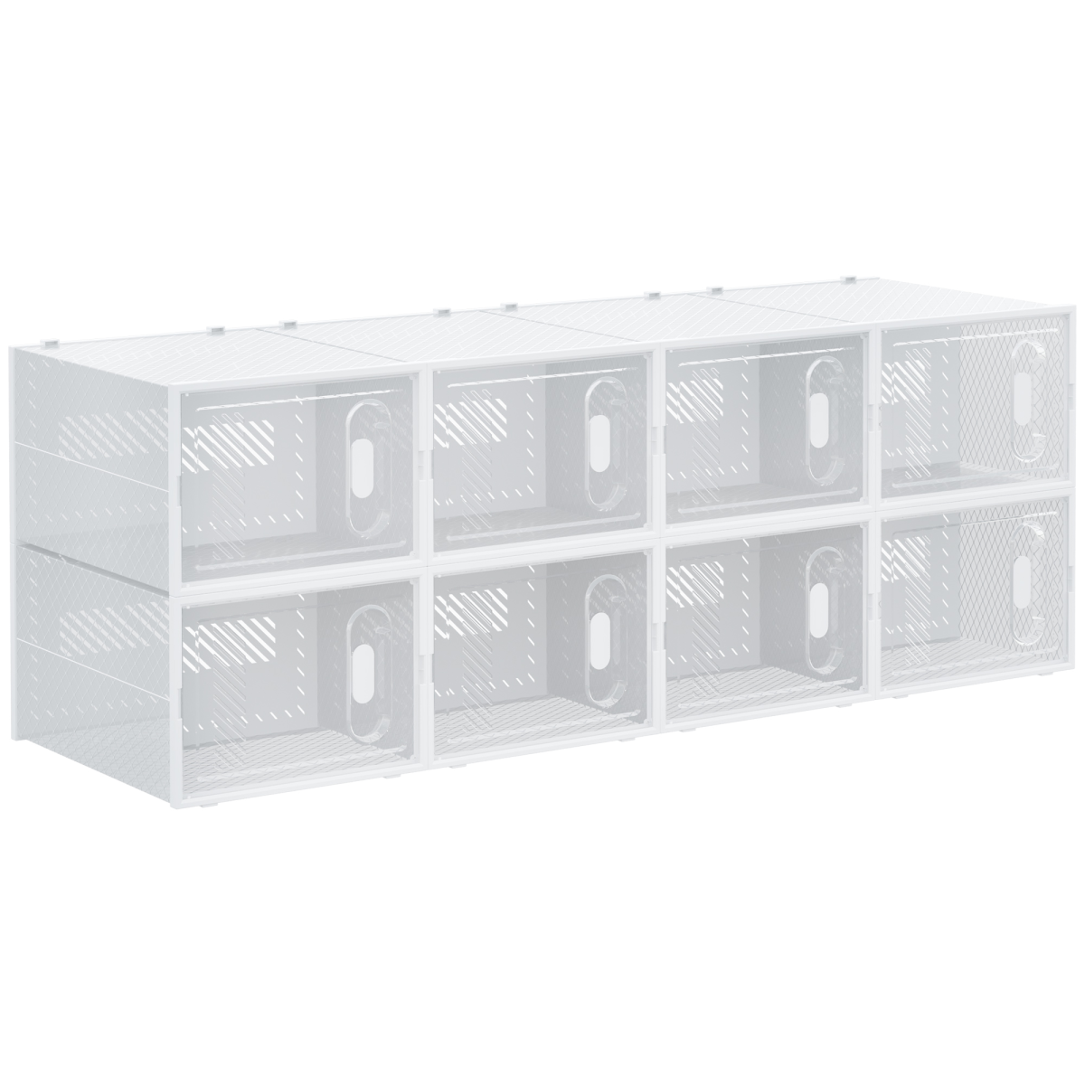 HOMCOM Stackable Clear Plastic Shoe Storage Box