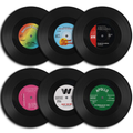 Retro Vinyl Record Coaster Set