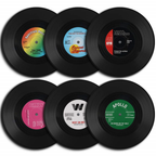 Retro Vinyl Record Coaster Set