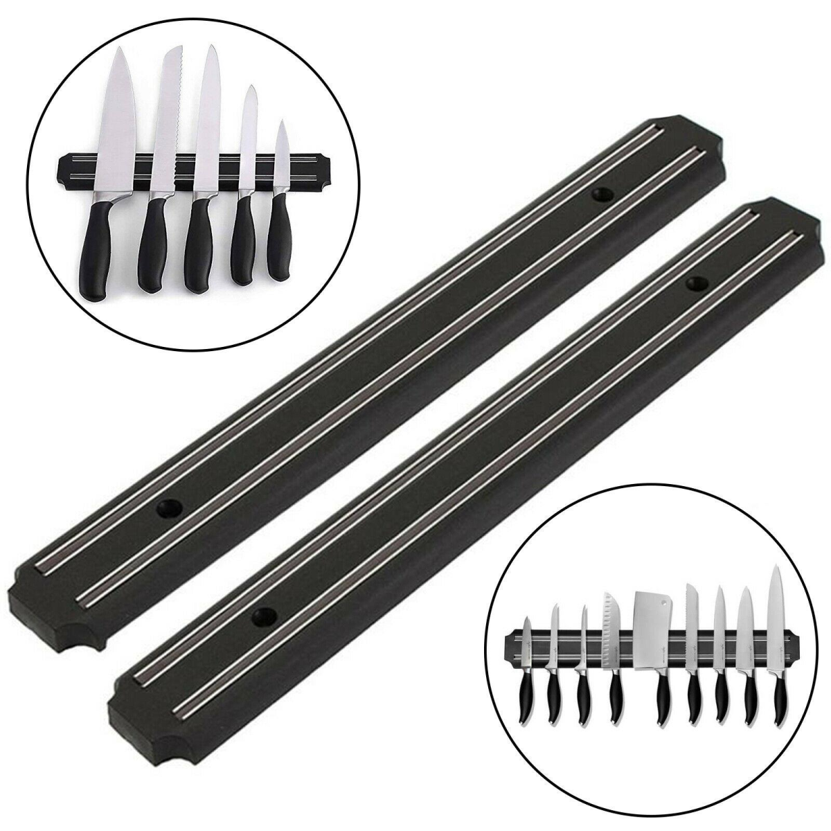 55cm Magnetic Knife Holder with knives attached