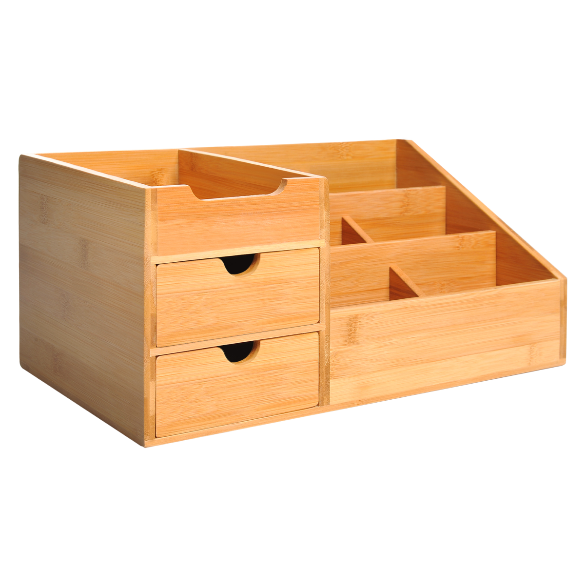 Wooden Desktop Organiser – Multi-Compartment Home Office Storage